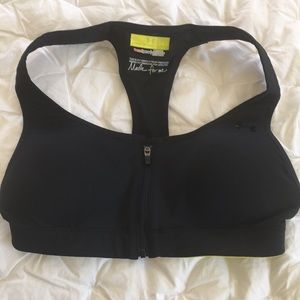 Under Armour Black zip up sports bra